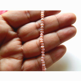 Pink Opal Bead, Peruvian Pink Opal, Opal Rondelles, 3.5mm Faceted Beads, 13 Inch Strand, Sold As 1 Strand/5 Strand/10 Strand, GFJP