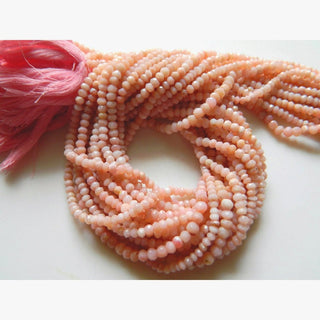 Pink Opal Bead, Peruvian Pink Opal, Opal Rondelles, 3.5mm Faceted Beads, 13 Inch Strand, Sold As 1 Strand/5 Strand/10 Strand, GFJP