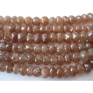 Sunstone Beads, Faceted Rondelle Beads, 9mm Beads, 75 Pieces Approx, 16 Inch Strand, Wholesale Price