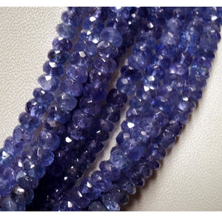 NAtural Tanzanite Faceted Rondelle Beads 5mm To 3mm Tanzanite Rondelles 16 Inch Full Strand 145 pieces Approx.