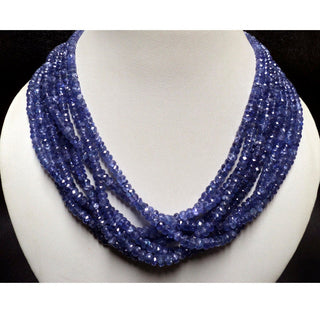 NAtural Tanzanite Faceted Rondelle Beads 5mm To 3mm Tanzanite Rondelles 16 Inch Full Strand 145 pieces Approx.
