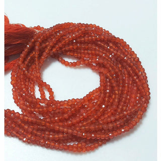 Carnelian Beads, Micro Faceted Beads, Coated Carnelian Beads, Rondelle Beads, Wholesale gemstones, 3mm Beads, 13 Inch Strand.