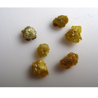 1 Piece 5mm to 6mm Each Yellow Drilled Raw Diamond Loose, Natural Rough Raw Uncut Diamond For Jewelry