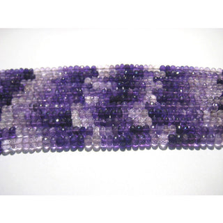 Natural Purple Amethyst Faceted Shaded Rondelle Beads, 7mm and 9mm Amethyst Rondelles, 4 Inch Strand