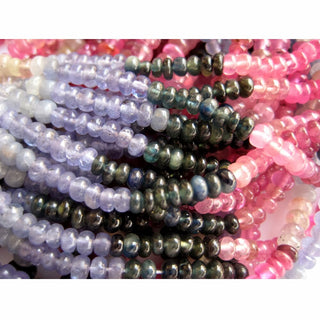 Multi Sapphire Tanzanite Beads Rondelle Beads/ 5mm To 3mm Beads/ 95 Pieces Approx/ 18 Inch Strand