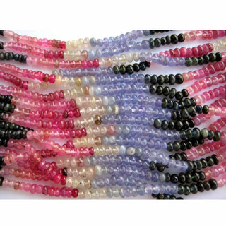 Multi Sapphire Tanzanite Beads Rondelle Beads/ 5mm To 3mm Beads/ 95 Pieces Approx/ 18 Inch Strand