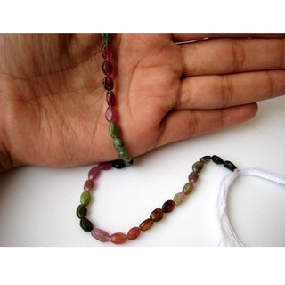 Wholesale, 5 Strands, Tourmaline Beads, Oval Beads, Tourmaline Gemstone, Multi Tourmaline Beads, 6mm Each,  13 Inch Strand