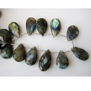 Labradorite Briolette Beads, Faceted Pear Bead, 15x20mm To 13x25mm Beads, Faceted Stone, 15 Briolettes Approx