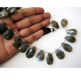Labradorite Briolette Beads, Faceted Pear Bead, 15x20mm To 13x25mm Beads, Faceted Stone, 15 Briolettes Approx