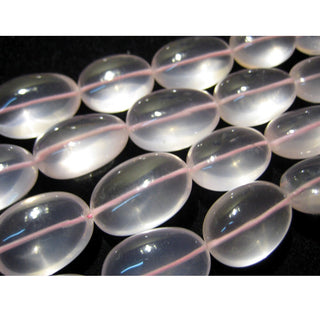 Rose Quartz - Rose Quartz Smooth Oval Tumble - 2 Strands 18 Inch And 20 Inches - 44 Pieces - 16mm To 33mm Each