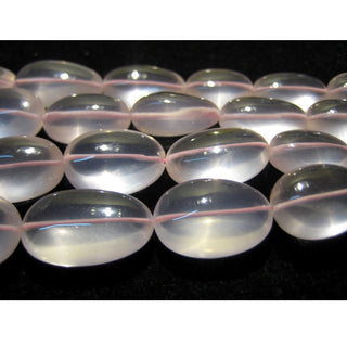 Rose Quartz - Rose Quartz Smooth Oval Tumble - 2 Strands 18 Inch And 20 Inches - 44 Pieces - 16mm To 33mm Each