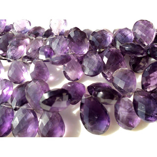 Huge 15mm To 20mm Natural Amethyst Faceted Pear Shape Briolette Beads 4 Inch approx