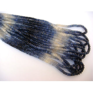 Shaded Natural Blue Sapphire Faceted Rondelle Beads 4mm Sapphire Beads 16 Inch Strand