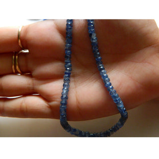 Blue Kyanite, Kyanite Beads, Faceted Rondelle Beads, Faceted Kyanite, 3mm To 6mm Each, 17 Inch Strand