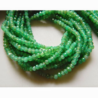 Chrysoprase Rondelle Beads, 3.5mm Chrysoprase Faceted Rondelle Beads, 13 Inch Strand