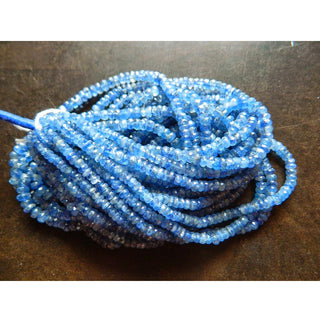 Blue Kyanite, Kyanite Beads, Faceted Rondelle Beads, Faceted Kyanite, 3mm To 6mm Each, 17 Inch Strand