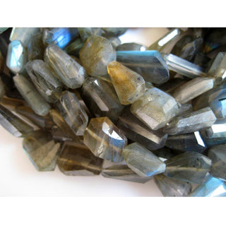 Labradorite Gemstones, Step Cut, Tumbles, Faceted Nugget Beads, 12mm To 17mm Beads, 13 Inch Strand