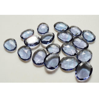 6 Pieces 14mm To 18mm Each Hydro Quartz Lab Created Iolite Colored Polki Rose cut Loose Cabochons RS14