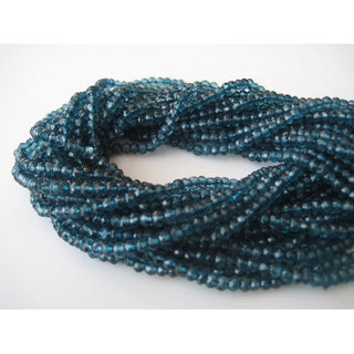 4mm 13 Inches Each Wholesale Blue Coated Quartz Rondelles Micro Faceted Beads, Sold As 5 Strand/50 Strands, SKU-WS111