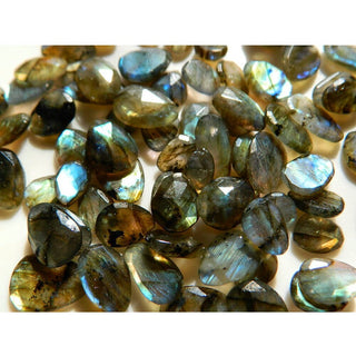 10 Pieces 9x13mm To 12x20mm Each Labradorite Rose Cut Flat Loose Cabochons RS17