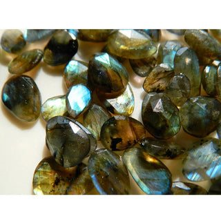 10 Pieces 9x13mm To 12x20mm Each Labradorite Rose Cut Flat Loose Cabochons RS17