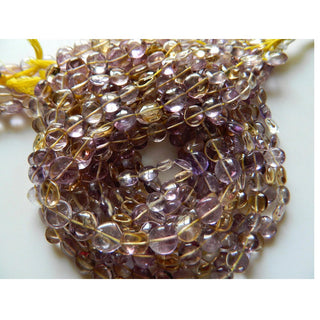 8mm Ametrine Coin Beads, Faceted Ametrine Coin Beads, 13 Inch Strand