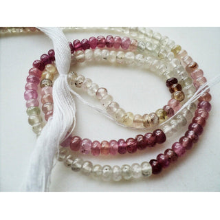 3.5mm Pink Sapphire White sapphire Multi Sapphire Rondelle Beads 13 Inch Strand