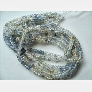 Ceylon Blue Sapphire Faceted Rondelle Beads/ 3mm To 7mm Faceted Beads/ 85 Pieces Approx/ 10 Inch Half Strand