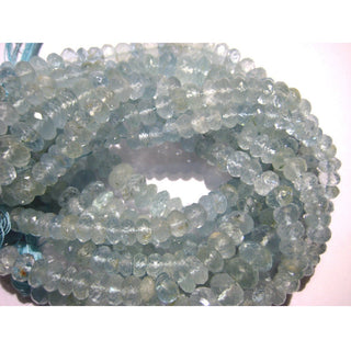 Aqua Blue Aquamarine Israel Cut Rondelle Beads, 6mm Each, Sold As 5 Inch Half Strand/10 Inch Strand, GFJP