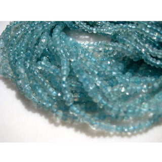 50 Strands Wholesale 4mm Aquamarine Faceted Rondelle Beads 13 Inch Strand WS043 - Rondelles Ovals & Rounds