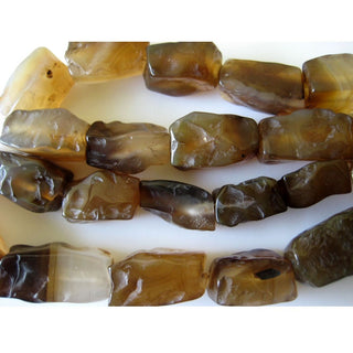 Onyx Nuggets - 21mm To 15mm Brown Onyx Nuggets - Natural Rough - Direct From The Mines - 18 Inch Strand