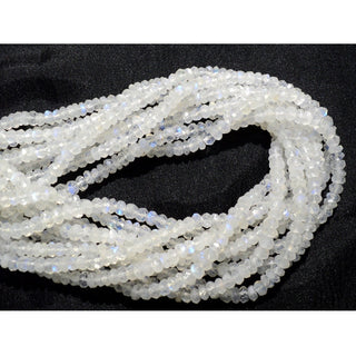 Rainbow Moonstone Faceted Rondelle Beads 4mm Approx. Microfaceted Beads 13 Inches Approx. Strand