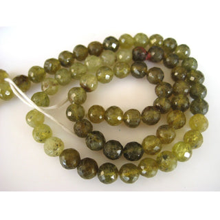 Green Garnet Rondelles, Vessonite Beads, Faceted Rondelle Beads, 6mm Beads, 30 Pieces, 7 Inch Half Strand