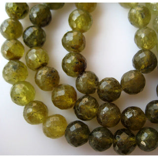 Green Garnet Rondelles, Vessonite Beads, Faceted Rondelle Beads, 6mm Beads, 30 Pieces, 7 Inch Half Strand