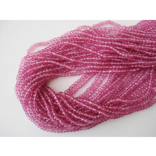 13 Inches 4mm Wholesale Pink Coated Quartz Micro Faceted Rondelle Beads, Sold AS 1 Strand/5 Strand/50 Strands,SKU-WS119