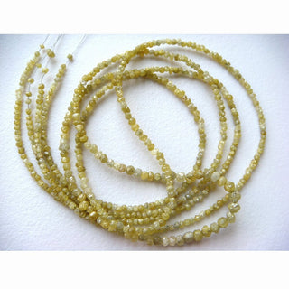 1.5mm To 3mm Yellow Raw Rough Conflict Free Earth Mined Natural Yellow Rondelle Beads Loose, Sold As 8 Inch/16 Inch Strand, DDS773/4