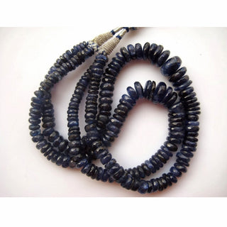 Blue Kyanite, Kyanite Beads, Faceted Rondelle Beads, Faceted Kyanite, 16mm To 7mm Each, 10 Inch Strand, 55 Pieces Approx