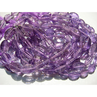 Amethyst - AAA Pink Amethyst Step Cut Faceted Oval Briolettes - 9x14mm Each - 14 Pieces - 8 Inch Strand