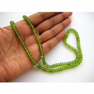 Peridot Rondelle Beads, Wholesale gemstones, 5mm Beads, 135 Pieces, 16 Inch Strand