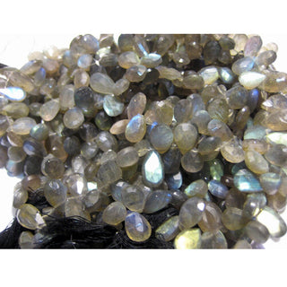 Labradorite Beads, Blue Fire Gem Stone, 7x12mm Beads, labradorite Pear Beads, Faceted Stone, 27 Briolettes