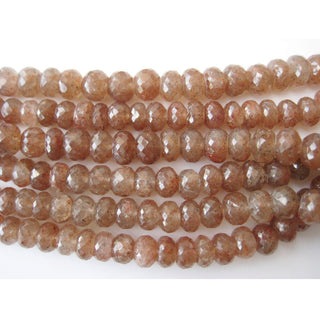Sunstone Beads, Faceted Rondelle Beads, 9mm Beads, 75 Pieces Approx, 16 Inch Strand, Wholesale Price