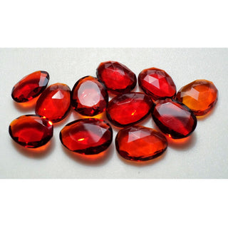 5 Pieces 12x16mm To 15x20mm Each Hydro Quartz Garnet Colored Rose Cut Wine Red Loose Cabochons RS26