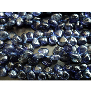 Iolite Beads/ Briolette Beads, Heart Briolettes, 6mm To 8mm Each, 105 Pieces Approx, 15 Inch Strand