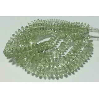 Green Amethyst Beads, Spacer Beads, Disc Beads, Faceted Amethyst Beads, 60 Pieces, 7mm To 9mm Beads, 8 Inch half Strand