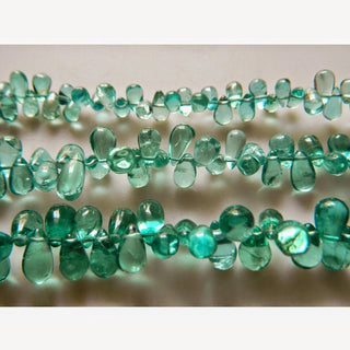 Large Blue Apatite Beads, Plain Teardrop Beads, Wholesale Price, 8mm To 12mm Each, 4 Inch Half Strand, 25 Pieces Approx