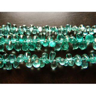 Large Blue Apatite Beads, Plain Teardrop Beads, Wholesale Price, 8mm To 12mm Each, 4 Inch Half Strand, 25 Pieces Approx