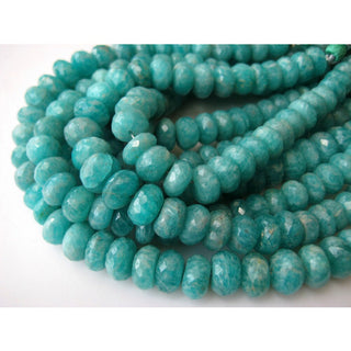 Amazonite Rondelle Bead, Faceted Rondelle Beads, Gemstone Beads, 9mm Beads, 8 Inch Strand, 32 Pieces Approx