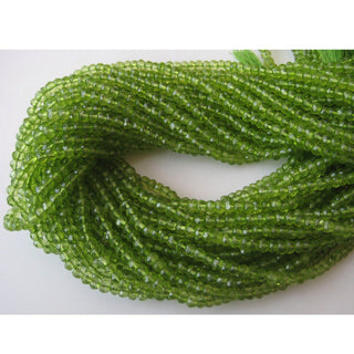 5 Strands, Wholesale Green Coated Quartz, Micro Faceted Rondelle Beads, 4mm Beads, 13 Inches Each