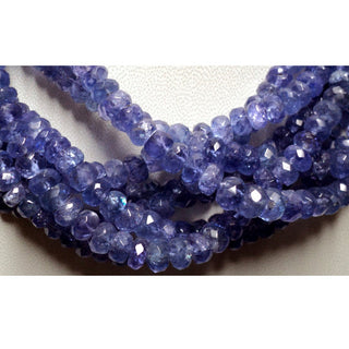 NAtural Tanzanite Faceted Rondelle Beads 5mm To 3mm Tanzanite Rondelles 16 Inch Full Strand 145 pieces Approx.