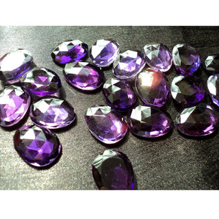 5 Pieces 16mm To 20mm Amethyst Color Rose Cut Hydro Quartz Purple Color Loose Cabochons RS25